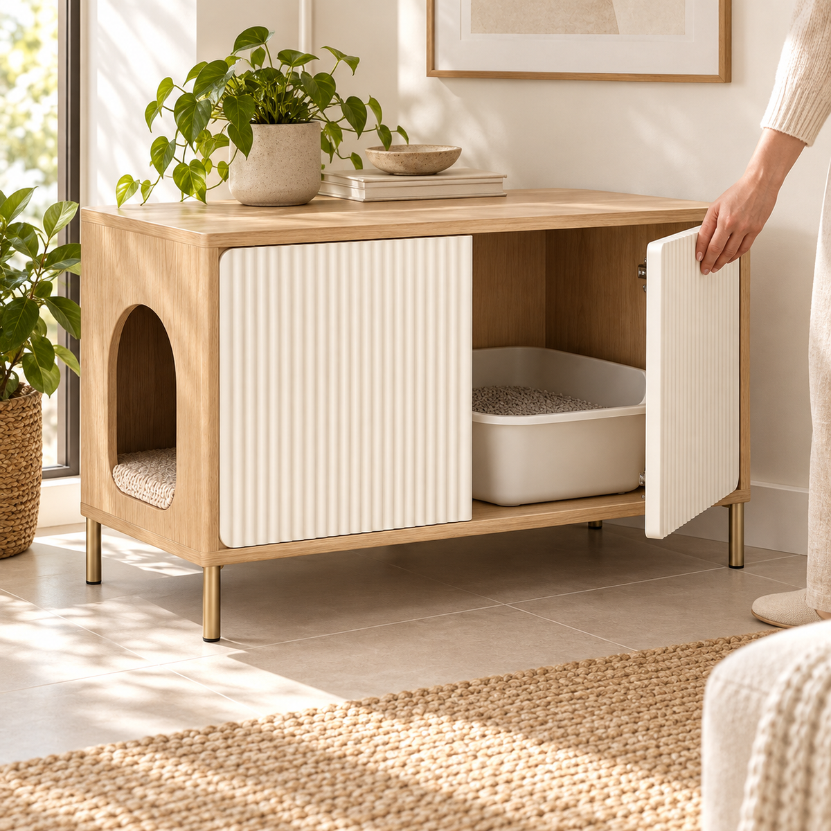 PawHome – Meuble cache-litière design pour chat