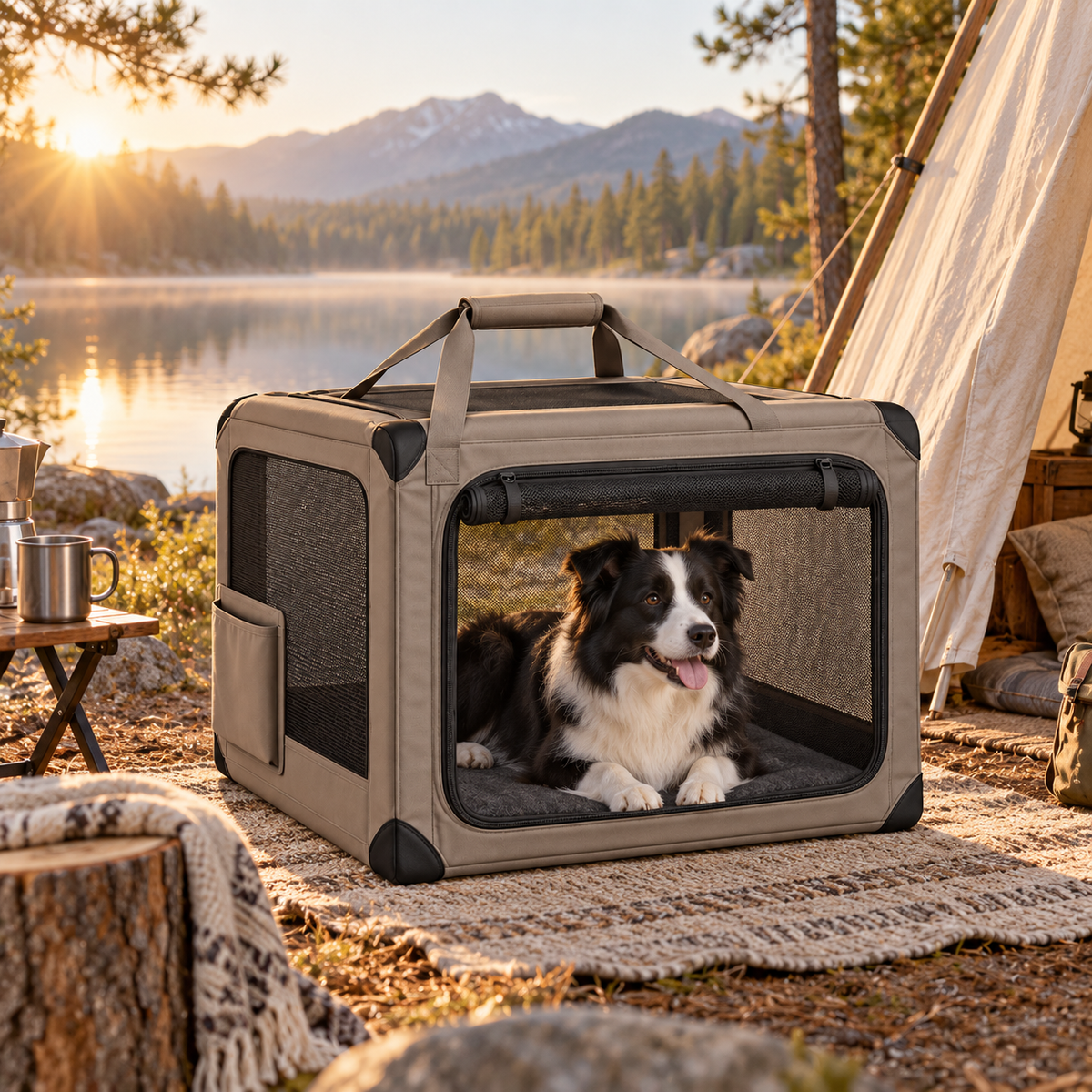 PawCrate – Cage de transport souple pliable pour chien