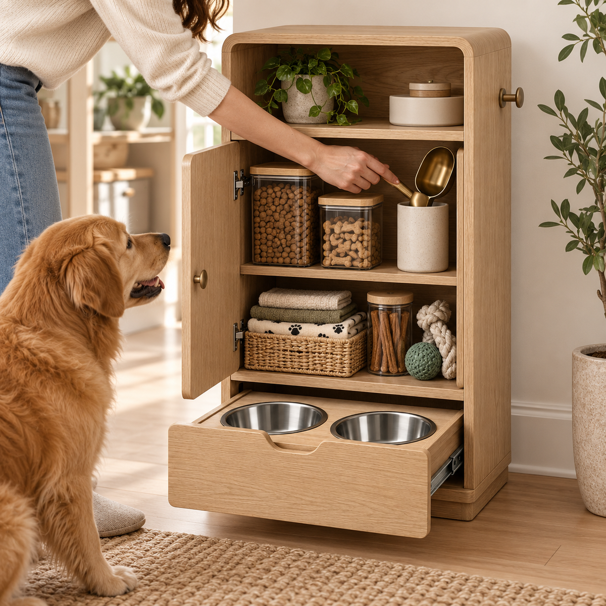 PawStorage – Station repas avec rangement pour chien et chat