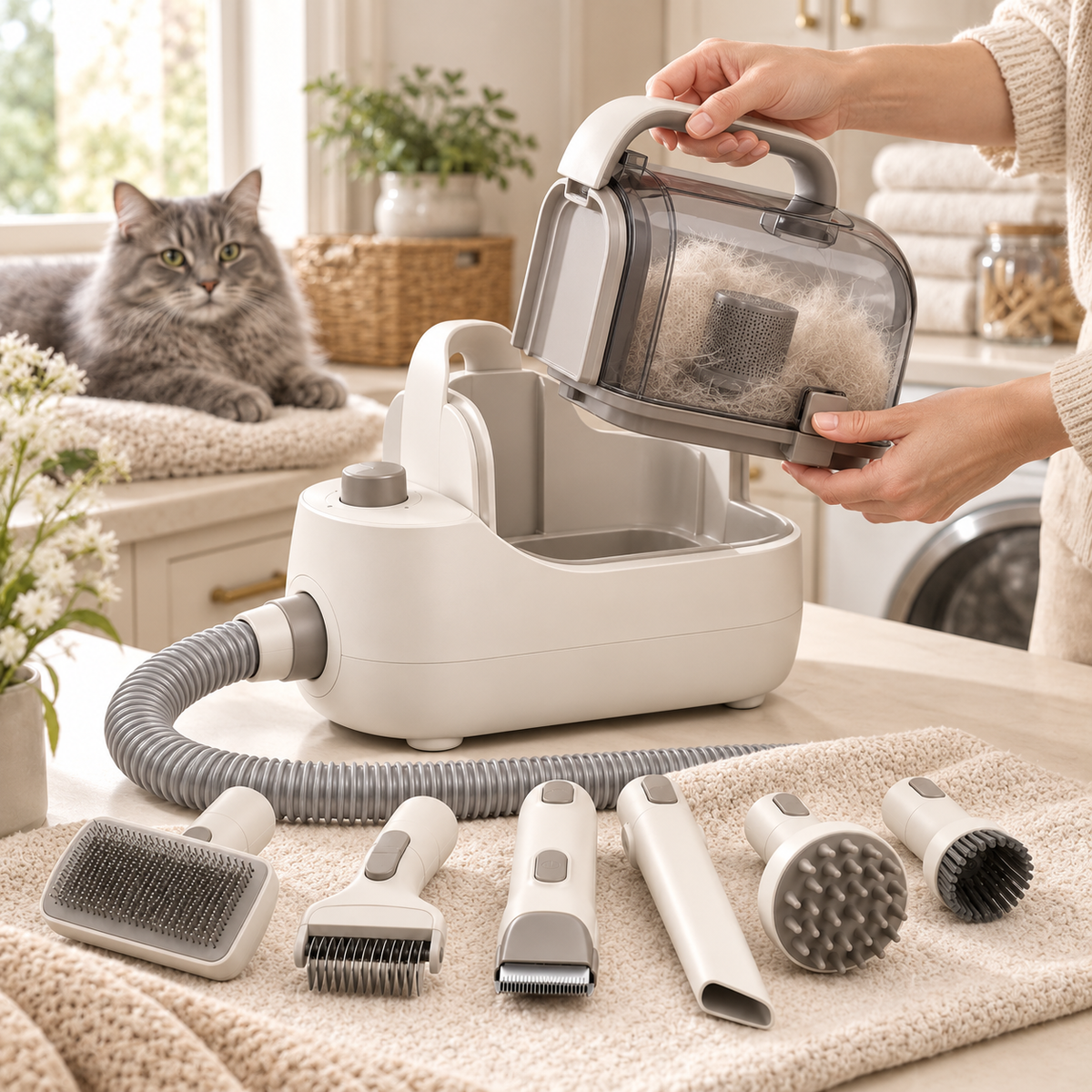 PawGroom – Aspirateur de toilettage 7-en-1 chien et chat