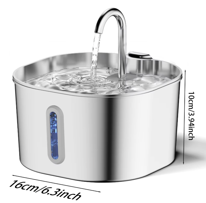 PawFlow – Fontaine à eau en inox pour chats et petits chiens