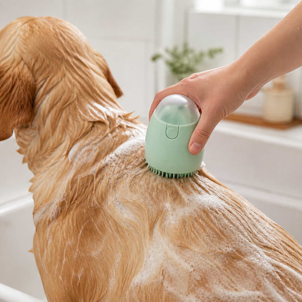 PawSpa – Brosse de bain avec réservoir pour chiens et chats
