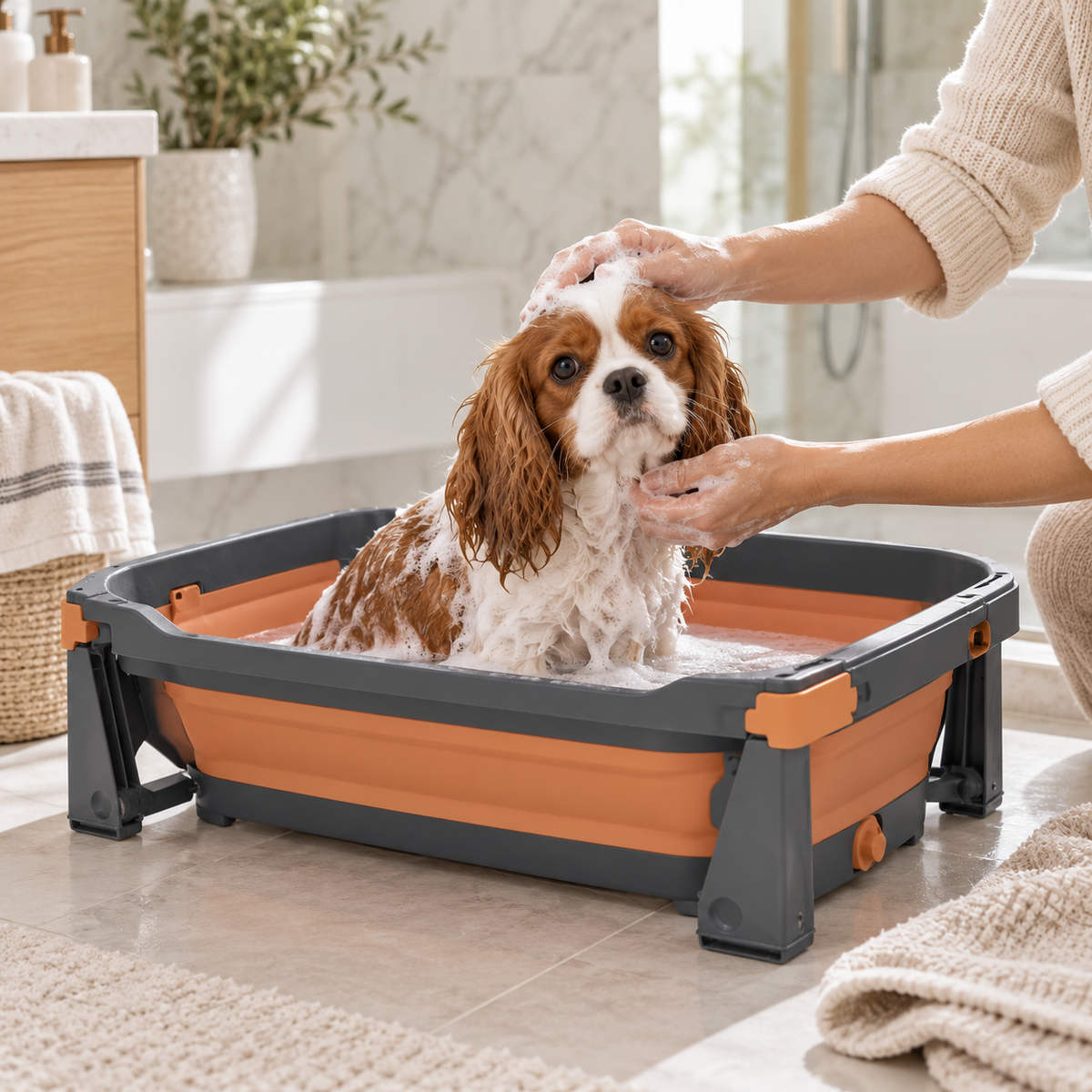 PawBath – Baignoire pliable avec vidange pour chien et chat