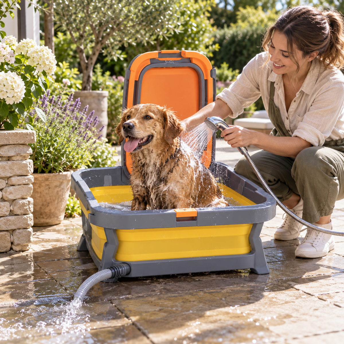 PawBath – Baignoire pliable avec vidange pour chien et chat