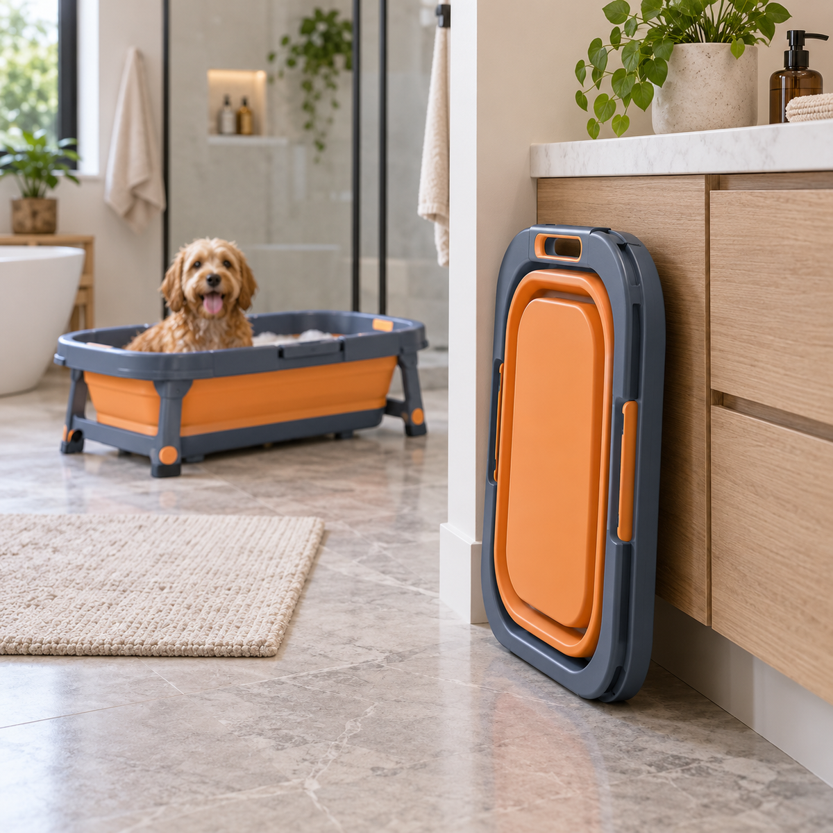PawBath – Baignoire pliable avec vidange pour chien et chat