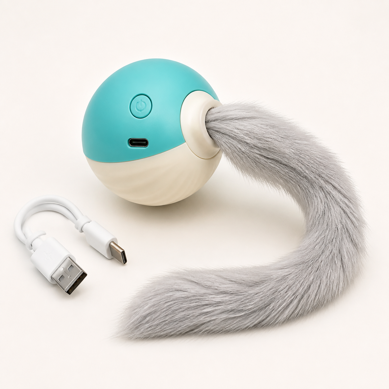 PawChase – Balle interactive rechargeable avec queue pour chats