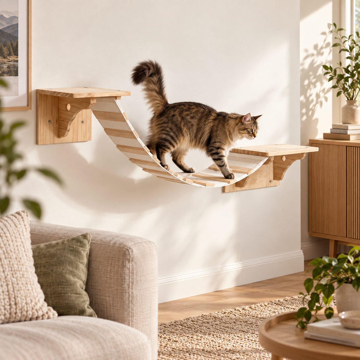 PawClimb – Parcours mural avec pont pour chat