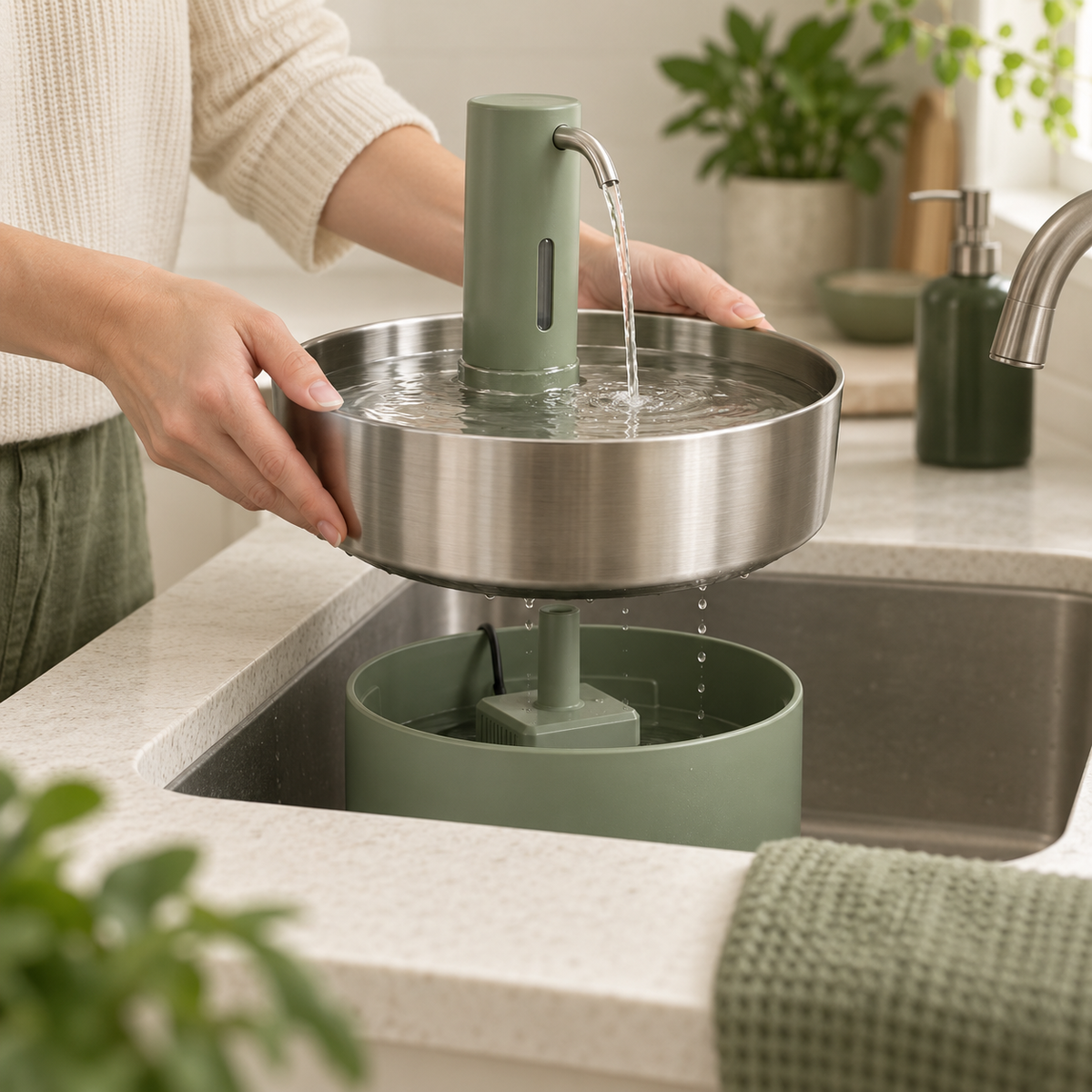 PawFlow – Fontaine à eau inox 3 L