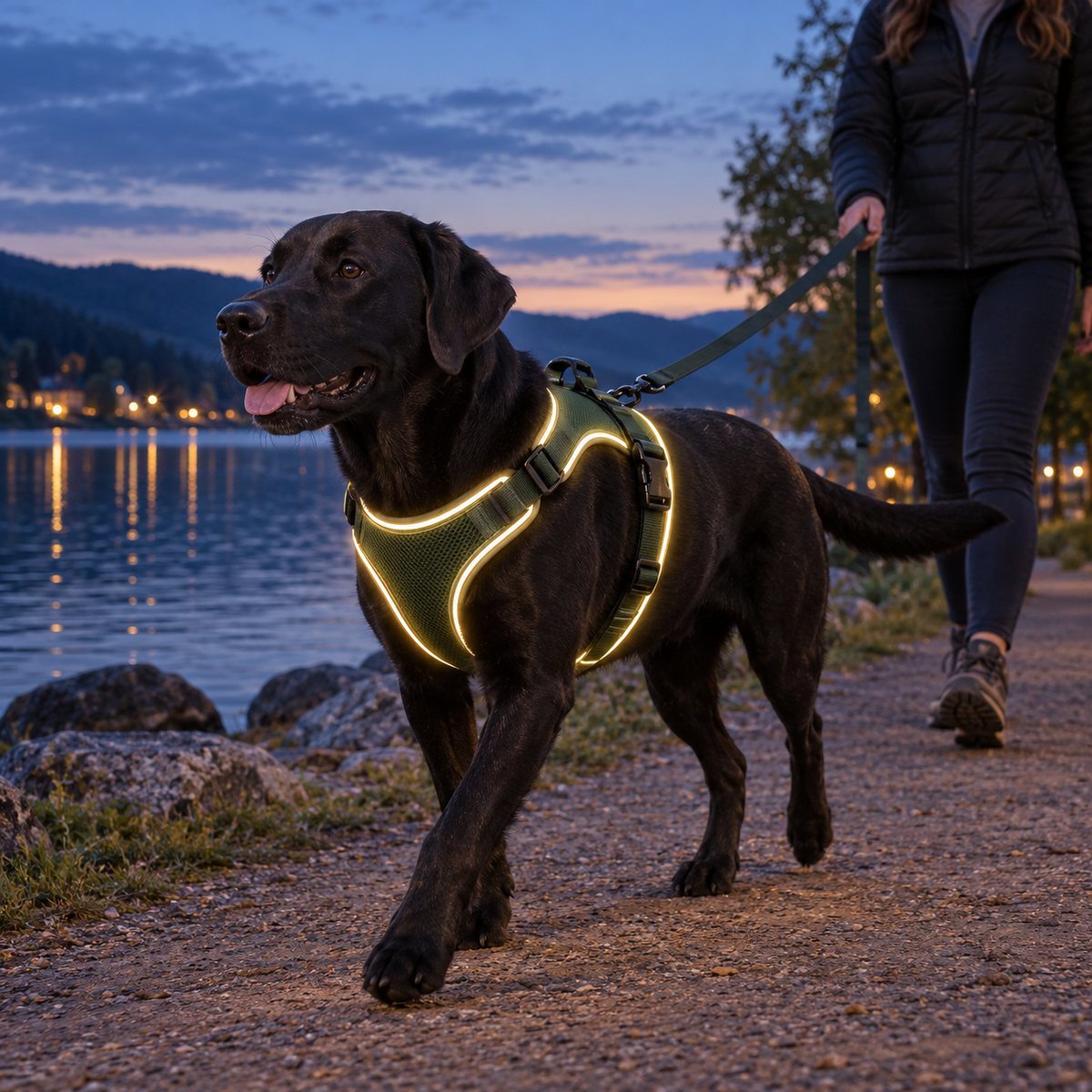 PawGlow – Harnais LED rechargeable