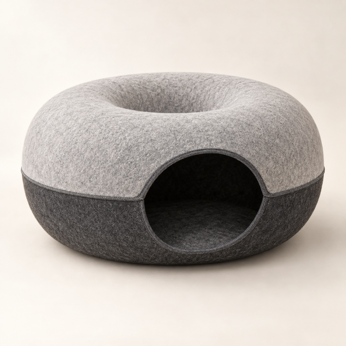 PawLoop – Tunnel donut 2-en-1 en feutre pour chat