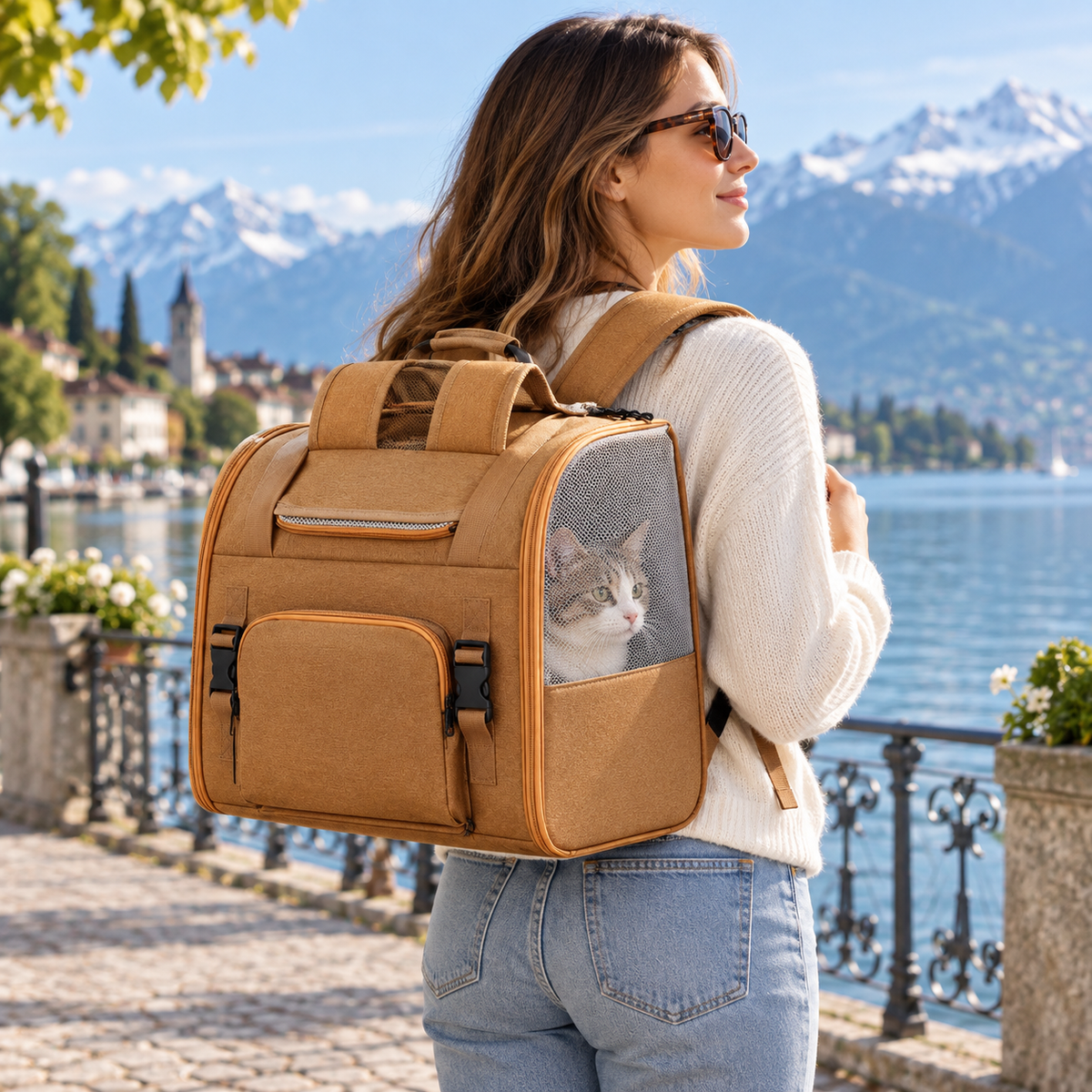 PawTrek – Sac à dos de transport extensible pour chat et petit chien
