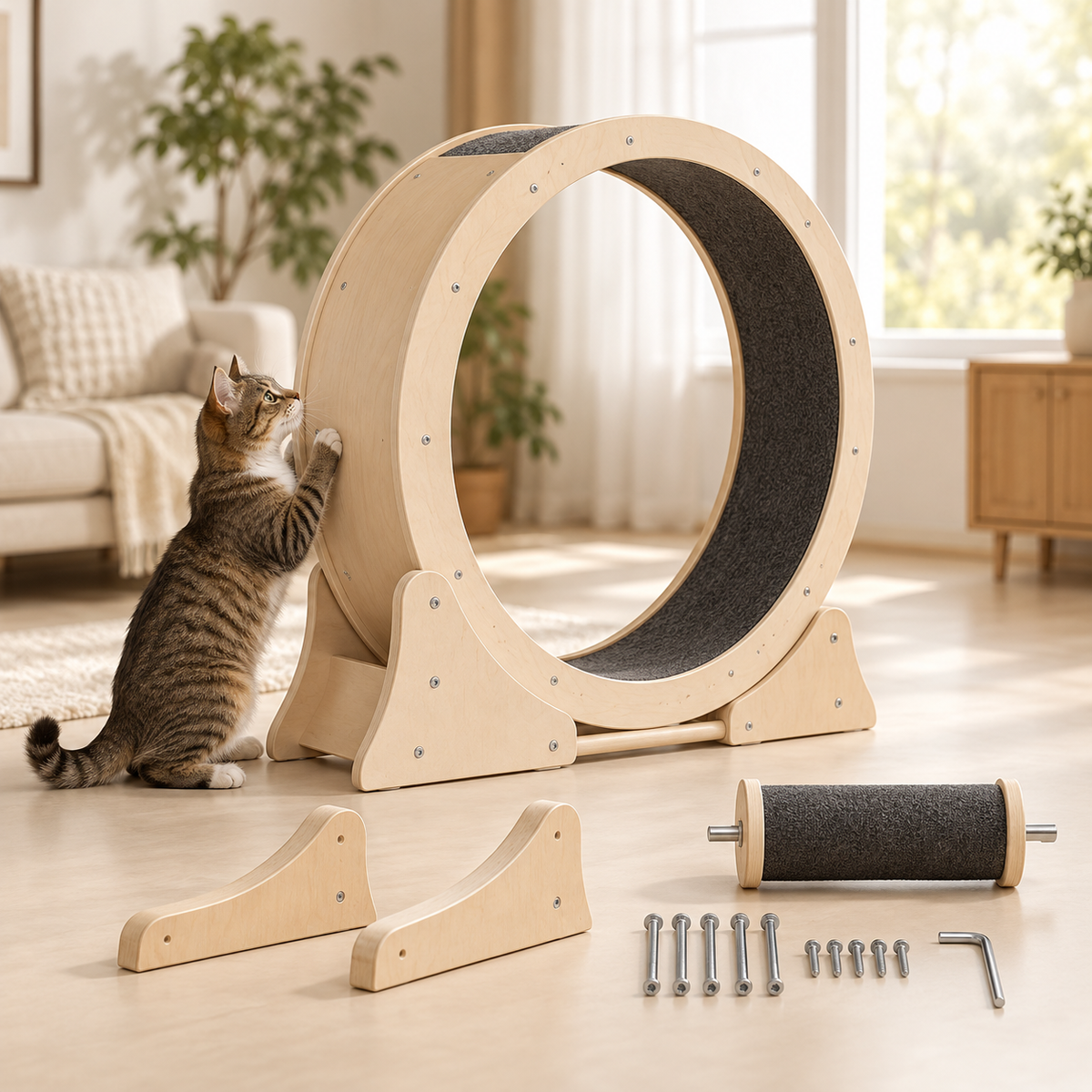 PawWheel – Roue d’exercice silencieuse pour chat